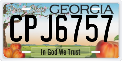 GA license plate CPJ6757