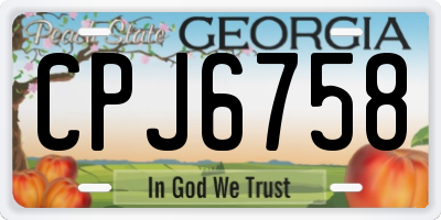 GA license plate CPJ6758