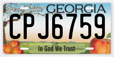 GA license plate CPJ6759