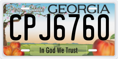 GA license plate CPJ6760