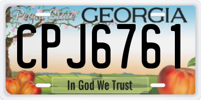 GA license plate CPJ6761