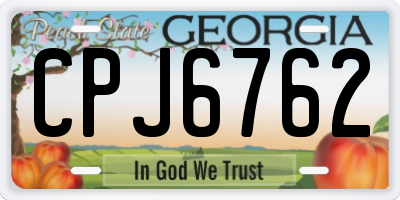 GA license plate CPJ6762