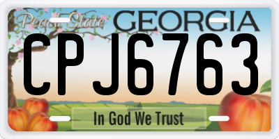 GA license plate CPJ6763