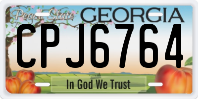 GA license plate CPJ6764