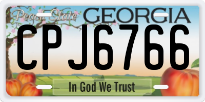 GA license plate CPJ6766