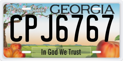 GA license plate CPJ6767