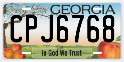 GA license plate CPJ6768