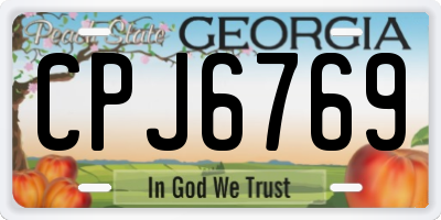 GA license plate CPJ6769