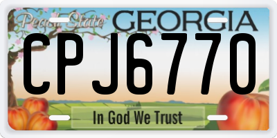 GA license plate CPJ6770