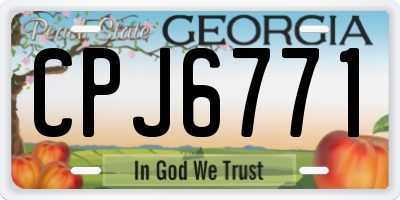 GA license plate CPJ6771