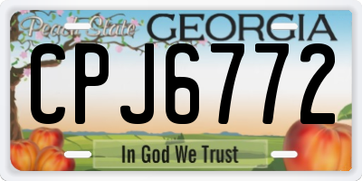 GA license plate CPJ6772