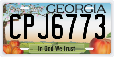 GA license plate CPJ6773
