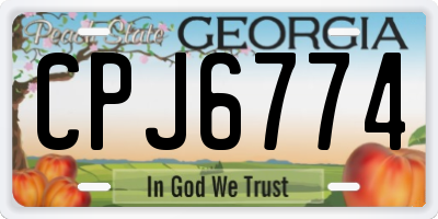 GA license plate CPJ6774