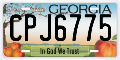GA license plate CPJ6775