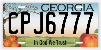 GA license plate CPJ6777