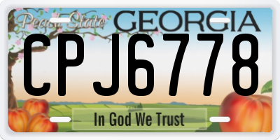 GA license plate CPJ6778