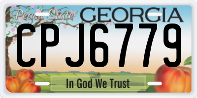 GA license plate CPJ6779