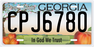 GA license plate CPJ6780