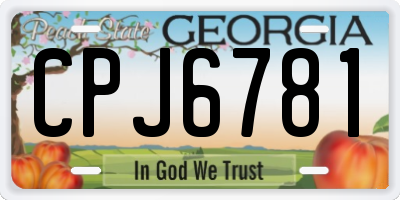 GA license plate CPJ6781