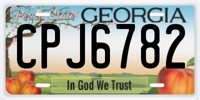 GA license plate CPJ6782