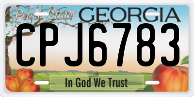 GA license plate CPJ6783