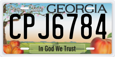 GA license plate CPJ6784