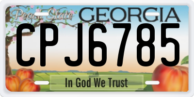GA license plate CPJ6785