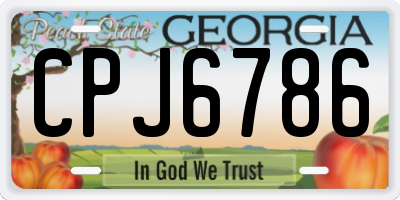 GA license plate CPJ6786