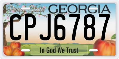GA license plate CPJ6787