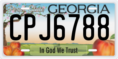 GA license plate CPJ6788