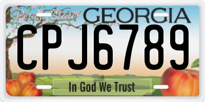 GA license plate CPJ6789