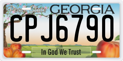GA license plate CPJ6790