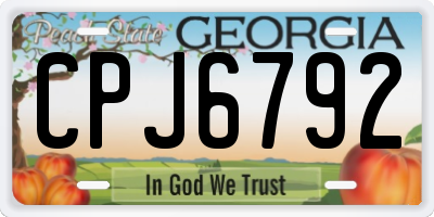 GA license plate CPJ6792