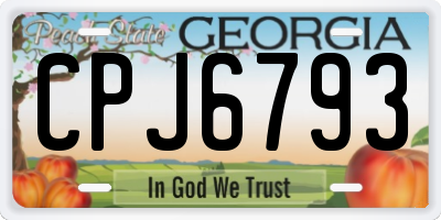GA license plate CPJ6793
