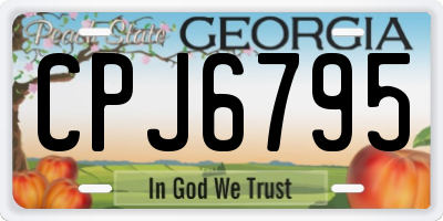 GA license plate CPJ6795