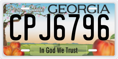 GA license plate CPJ6796