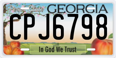 GA license plate CPJ6798