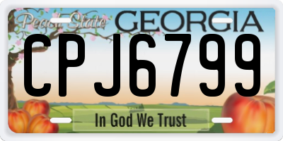 GA license plate CPJ6799