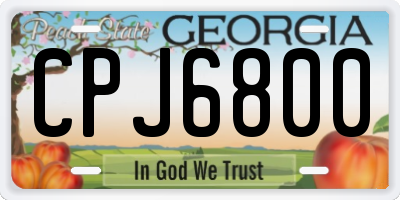 GA license plate CPJ6800