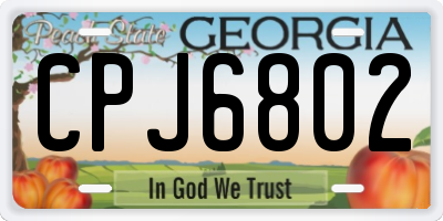 GA license plate CPJ6802