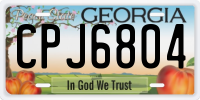 GA license plate CPJ6804