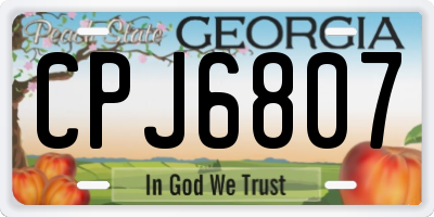 GA license plate CPJ6807