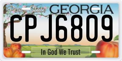 GA license plate CPJ6809