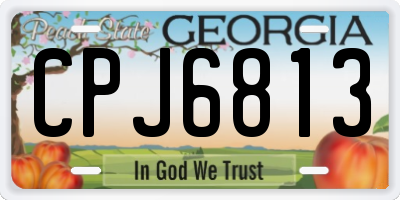 GA license plate CPJ6813
