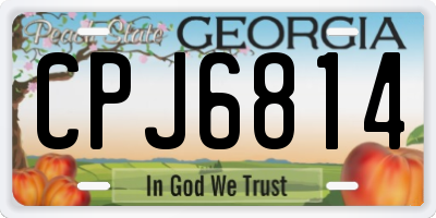 GA license plate CPJ6814