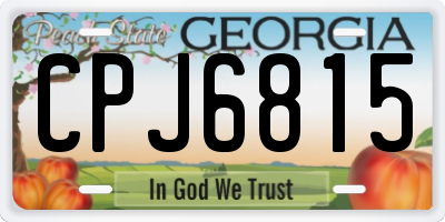 GA license plate CPJ6815