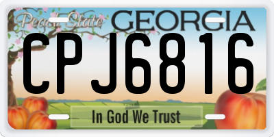 GA license plate CPJ6816