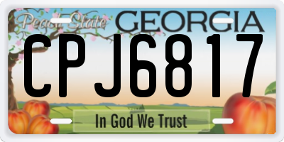 GA license plate CPJ6817