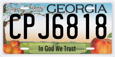 GA license plate CPJ6818