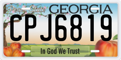 GA license plate CPJ6819